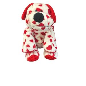Ty Pluffies Tylux Sweetly Puppy Dog White Red Hearts 10" Plush Stuffed 2006